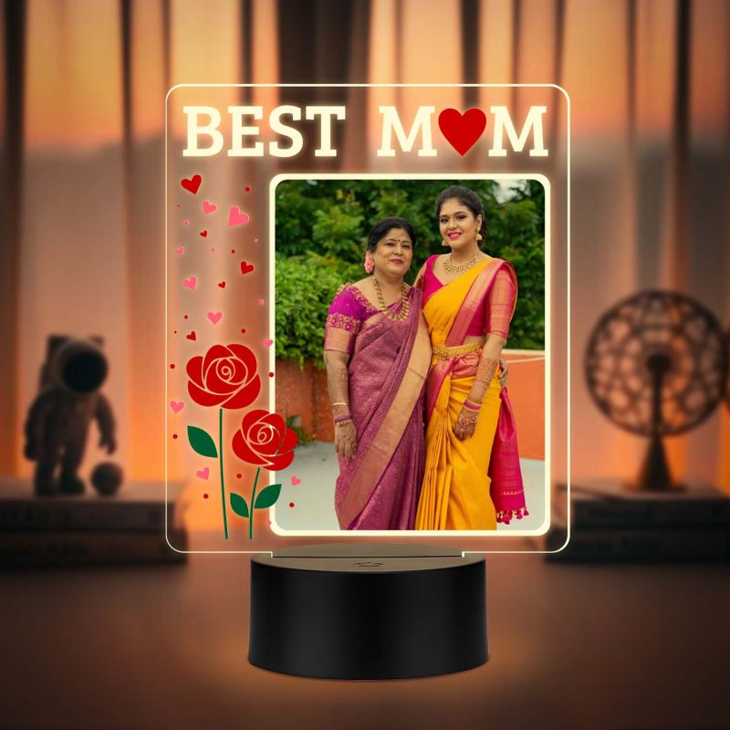 MomGlow Personalized LED Lamp Mom Shine  Mother’s Day, birthday, anniversary, or surprise gift from daughter or son. in warm white colour